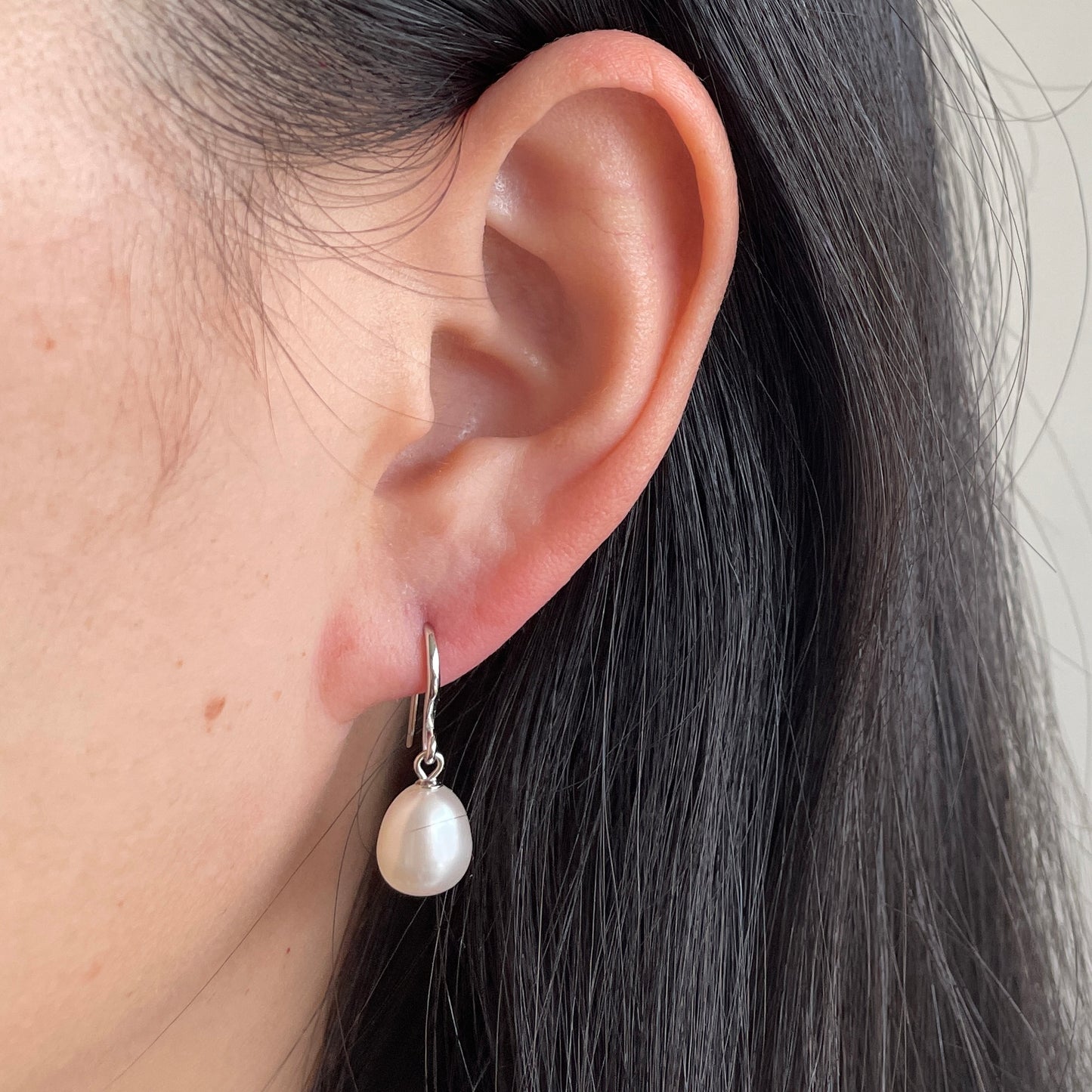 Pearl Hook Earrings - Pear