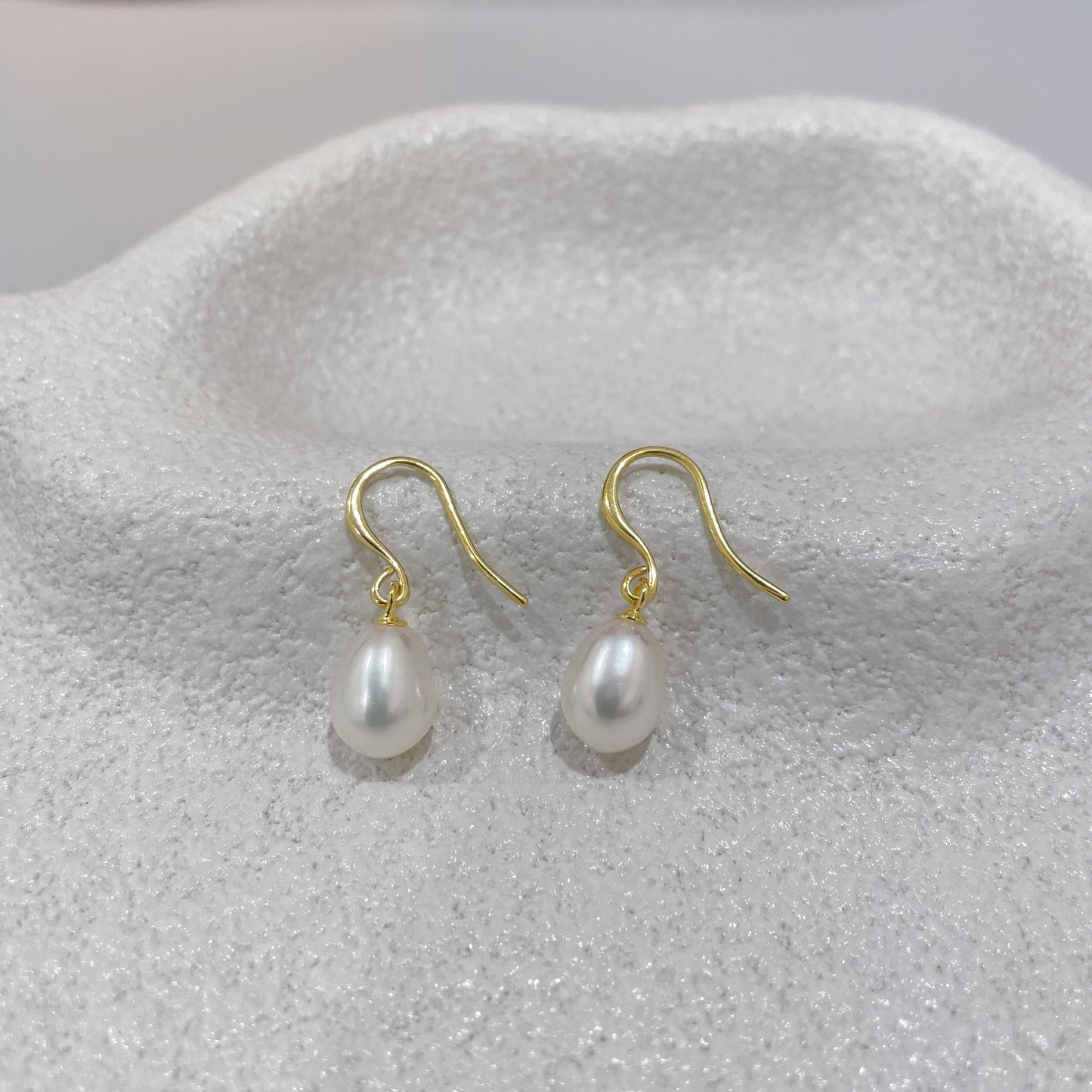 Pearl Hook Earrings - Pear