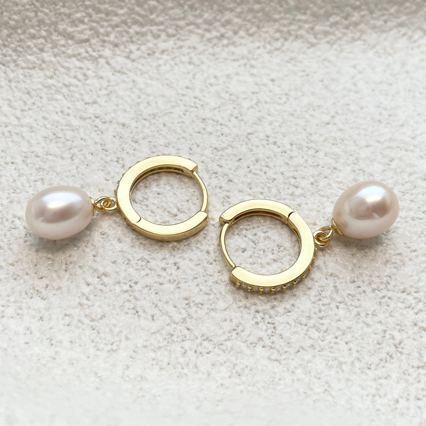 Pearl Hoop Earrings - Celeste