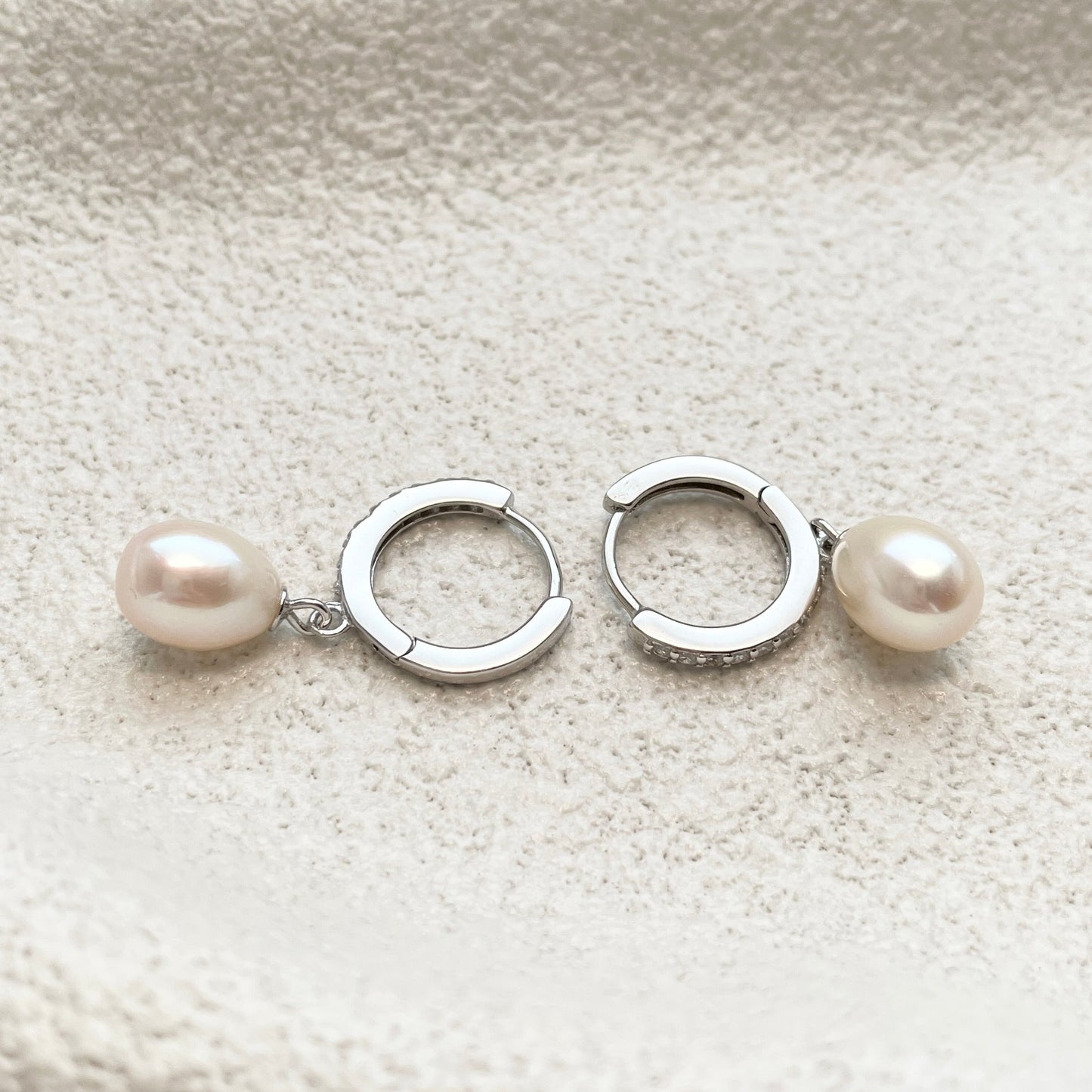 Pearl Hoop Earrings - Celeste