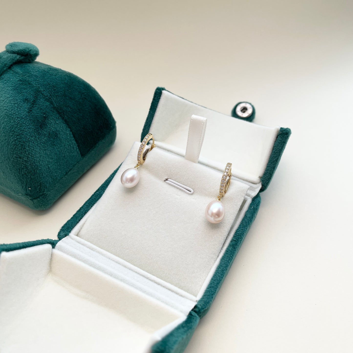 Pearl Hoop Earrings - Celeste