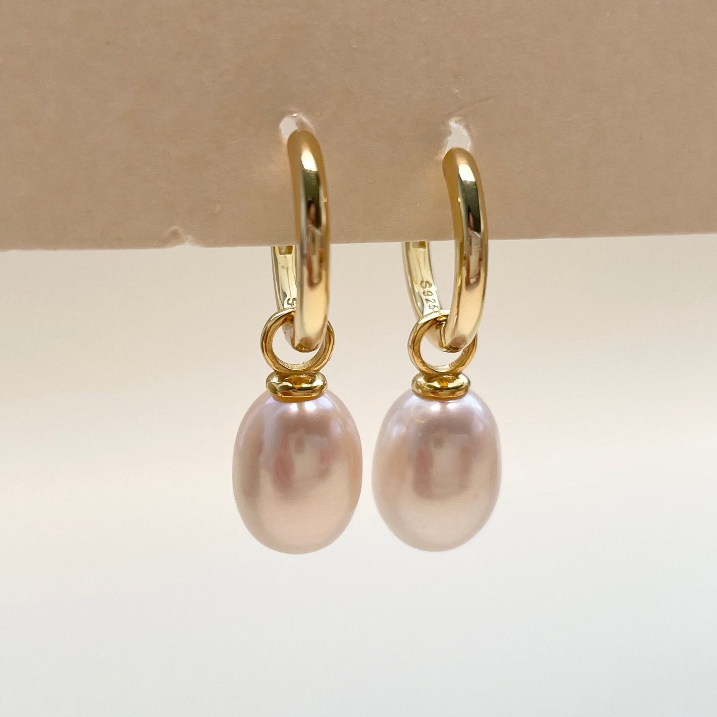 pearl hoop earrings