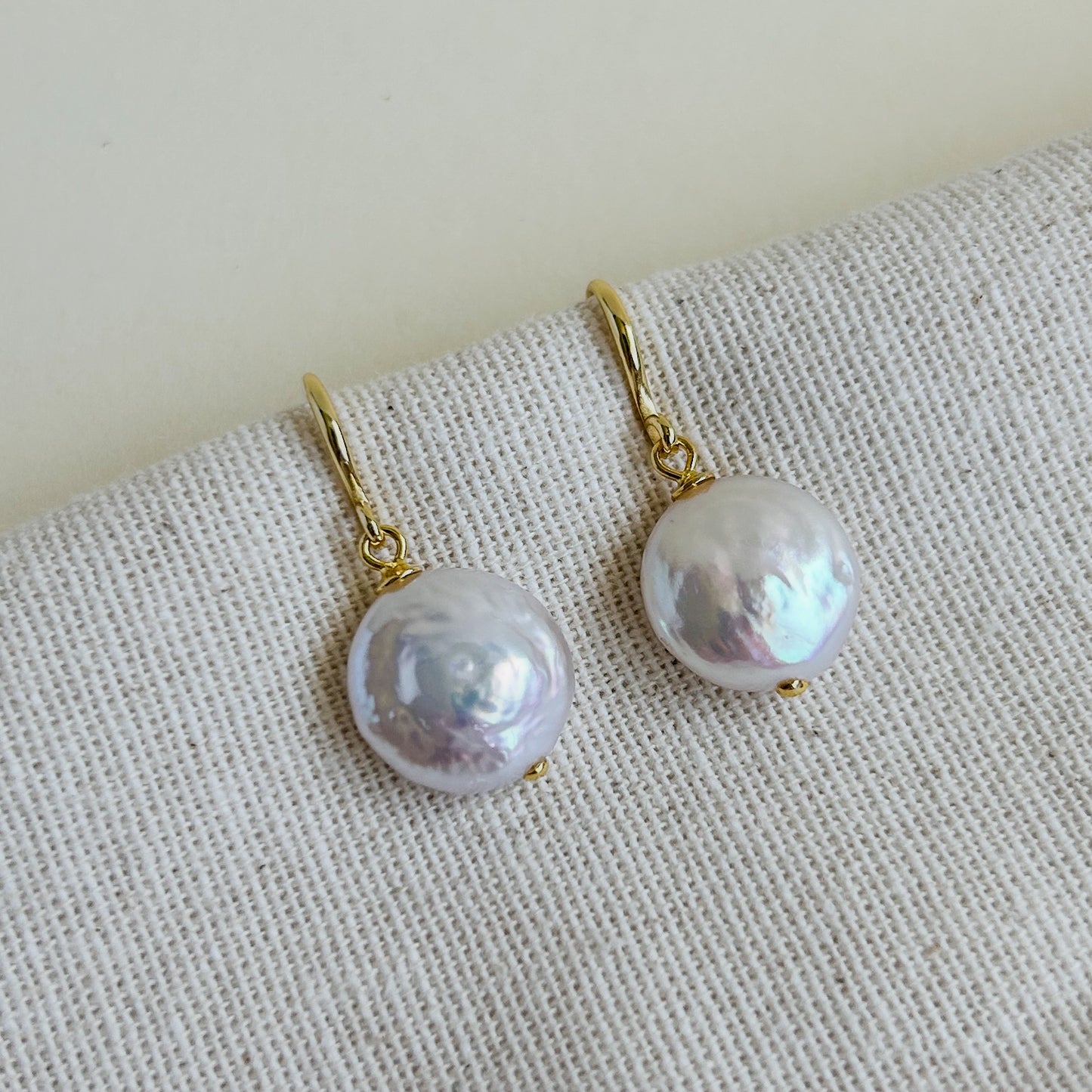 Baroque Pearl Hook Earrings - Shell