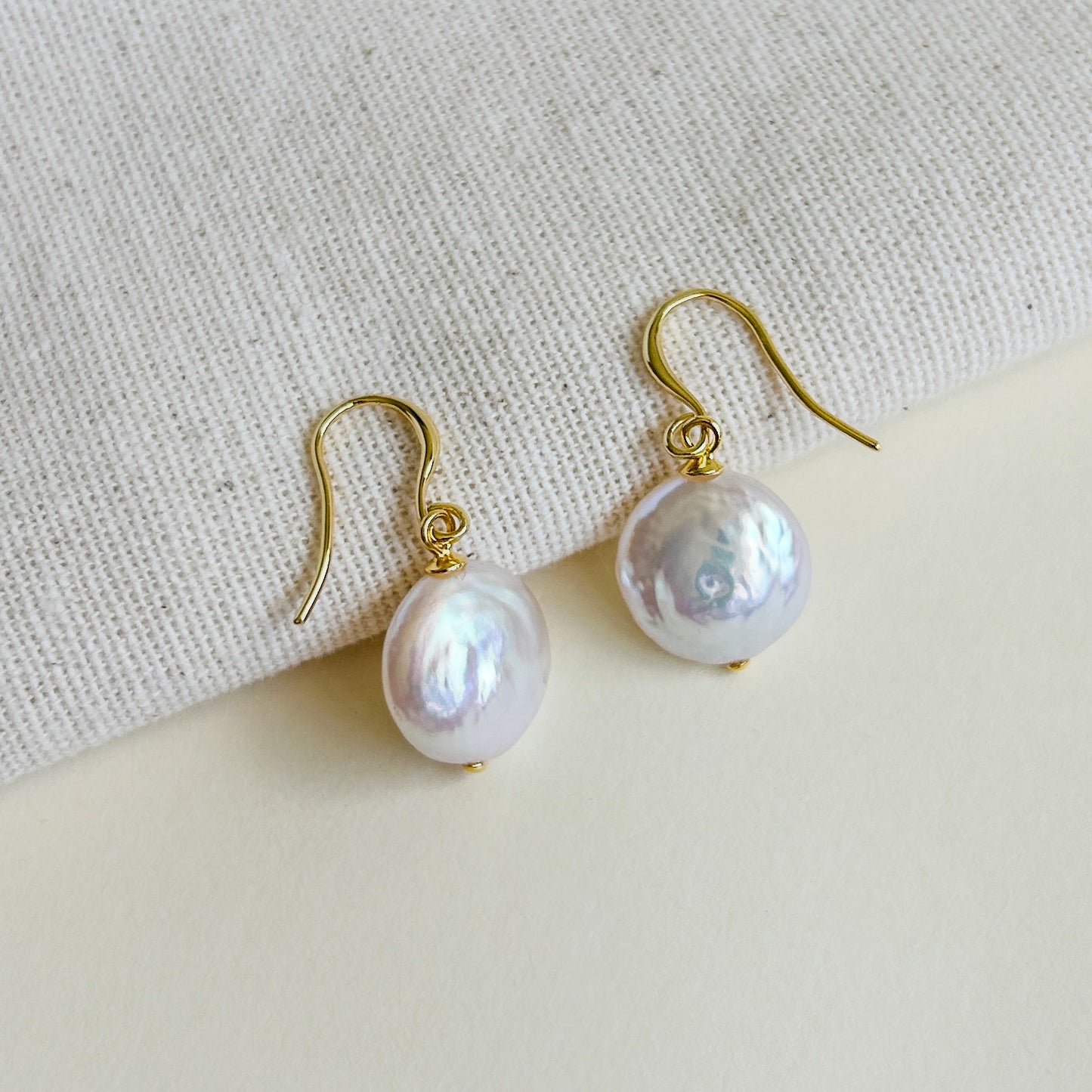 Baroque Pearl Hook Earrings - Shell