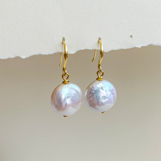 Baroque Pearl Hook Earrings - Shell