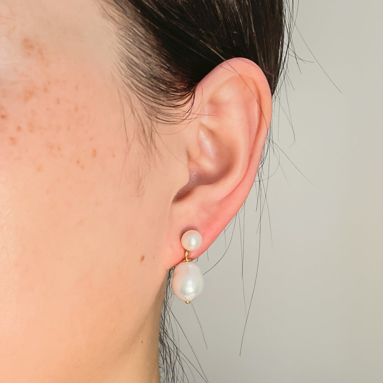 Double Pearl Earrings