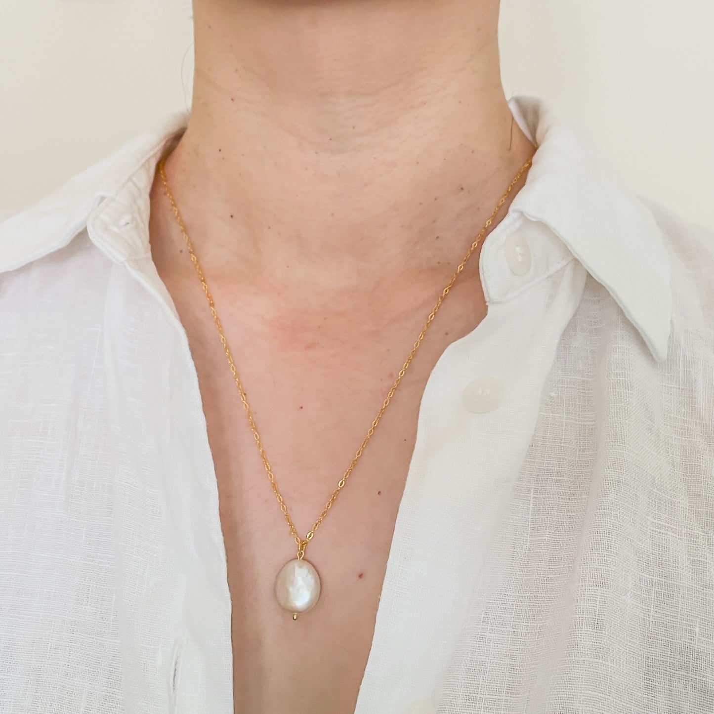 Coin Baroque Pearl Necklace