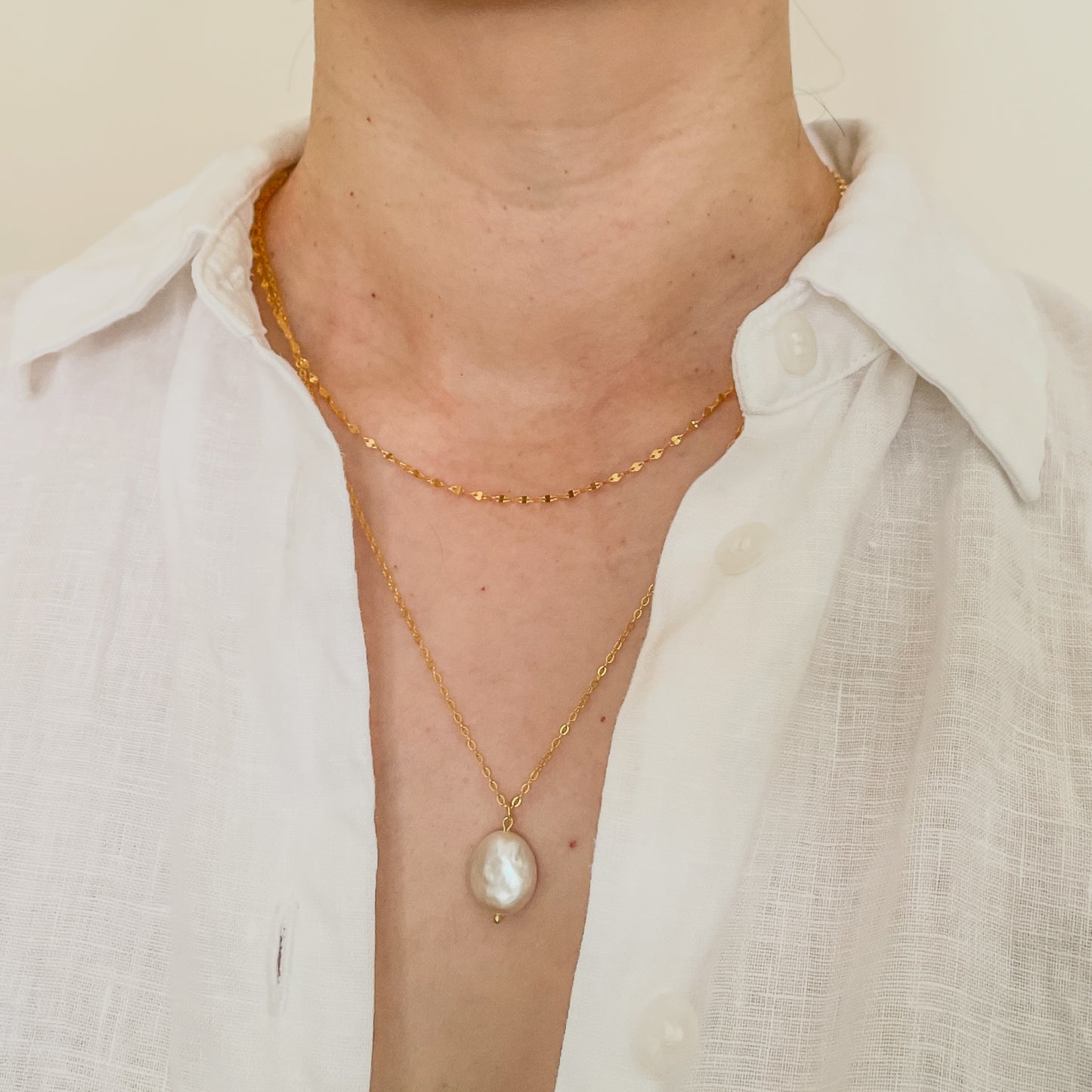 Coin Baroque Pearl Necklace