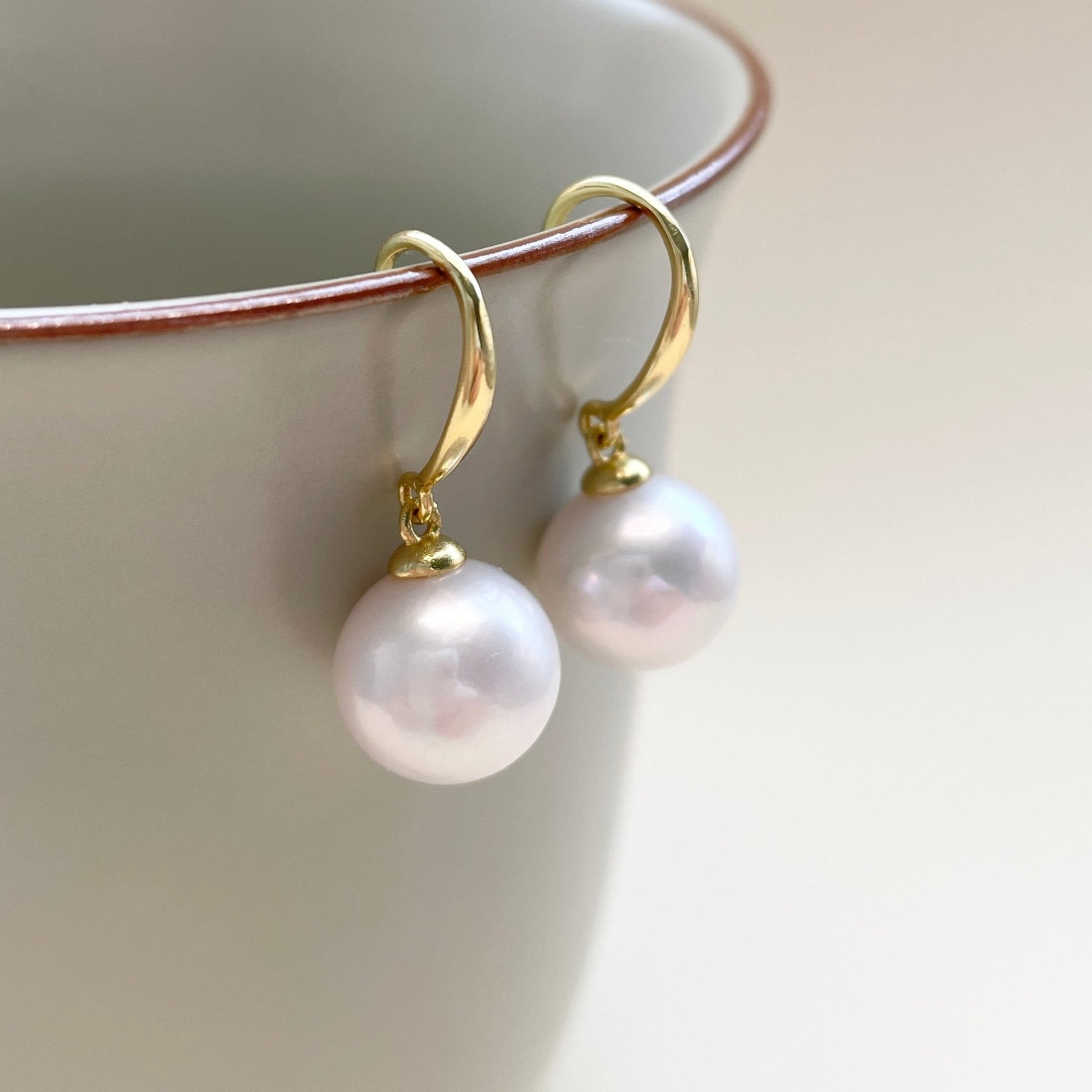 10-11mm Pearl Hook Earrings – Claria Jewellery - Main Image