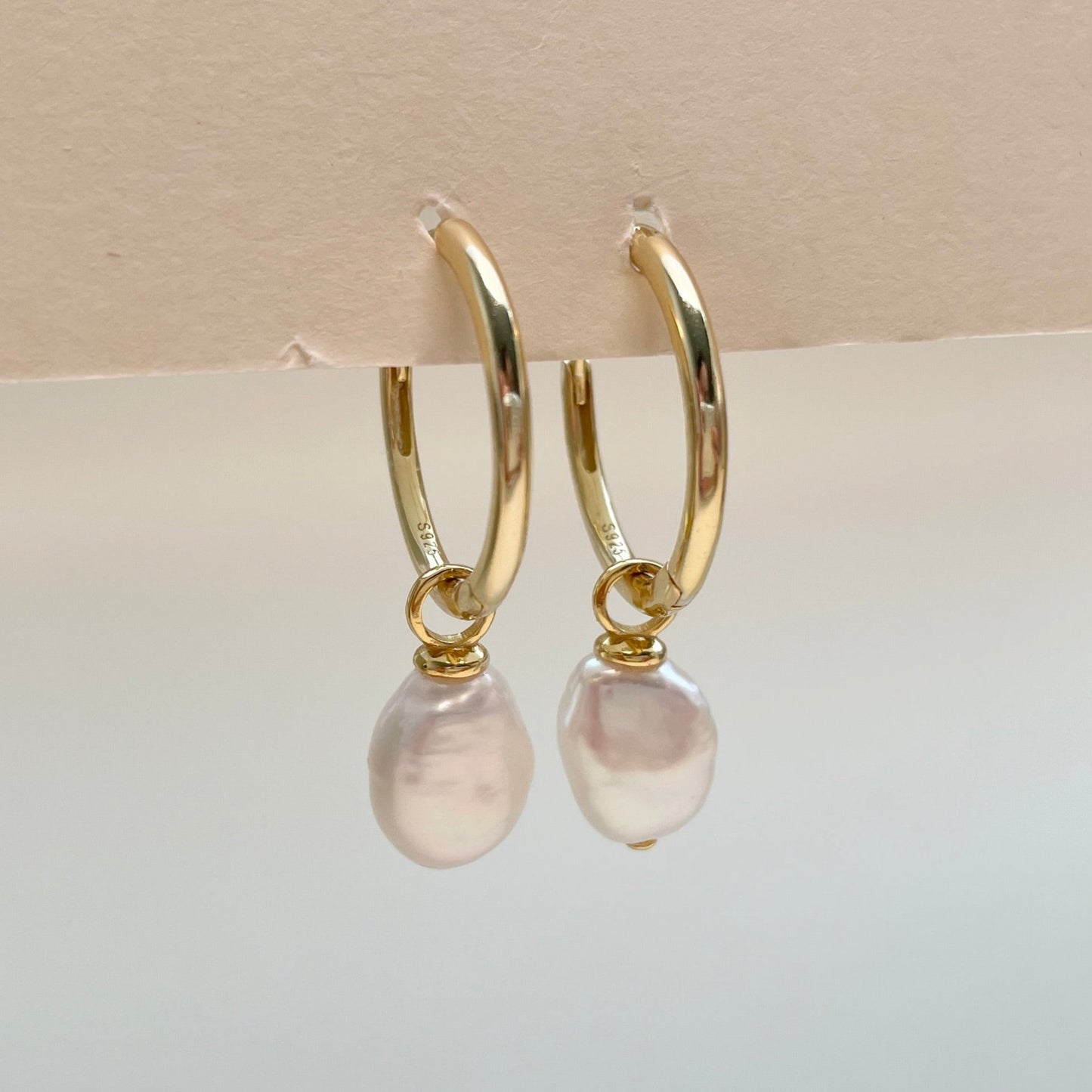 Pearl hoop earrings