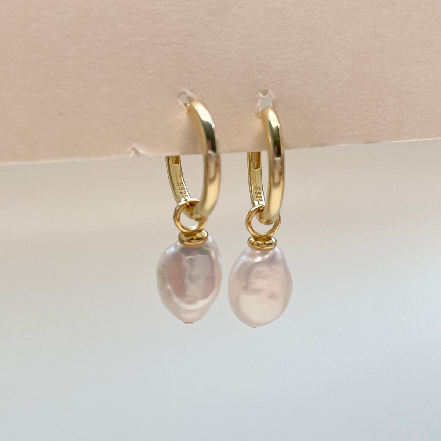 Pearl hoop earrings