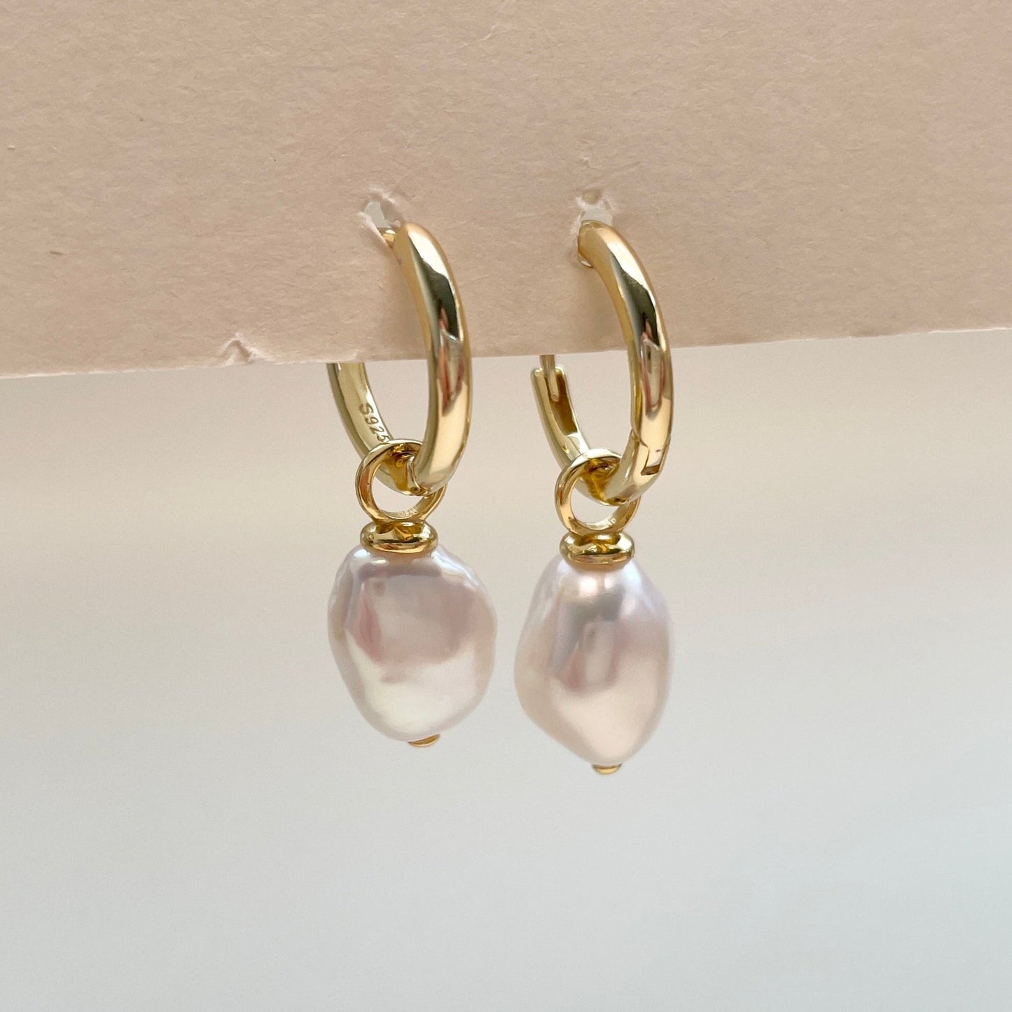 Pearl hoop earrings