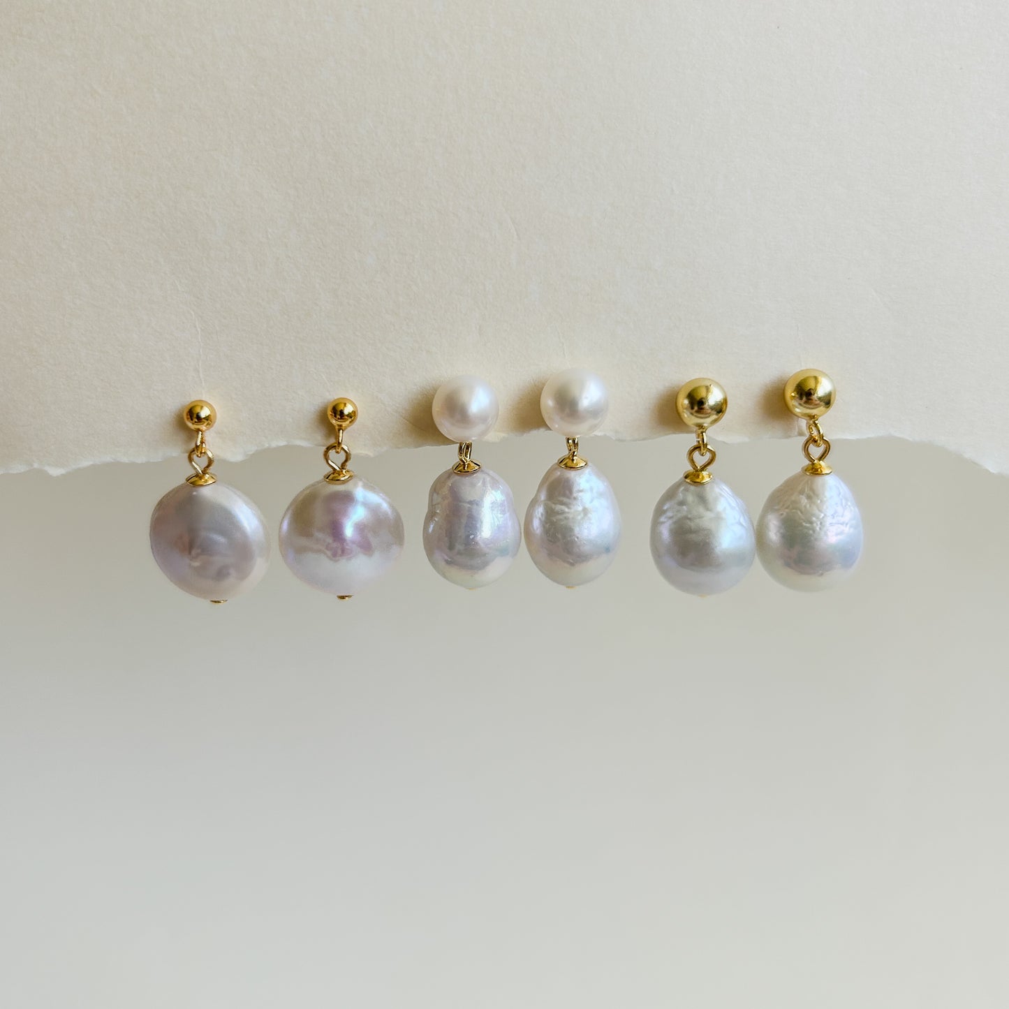 baroque pearl earrings 3 pairs