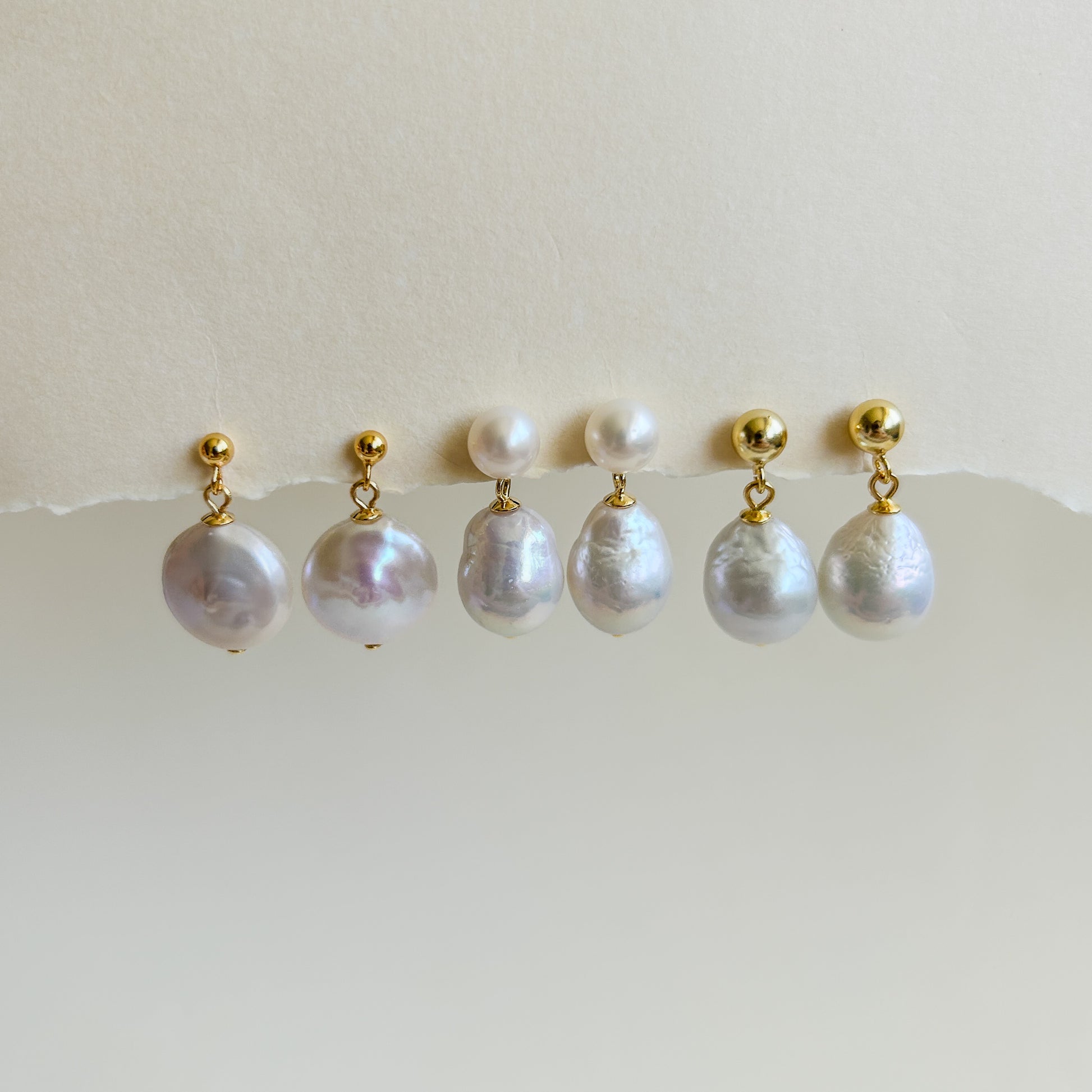 baroque pearl earrings 3 pairs