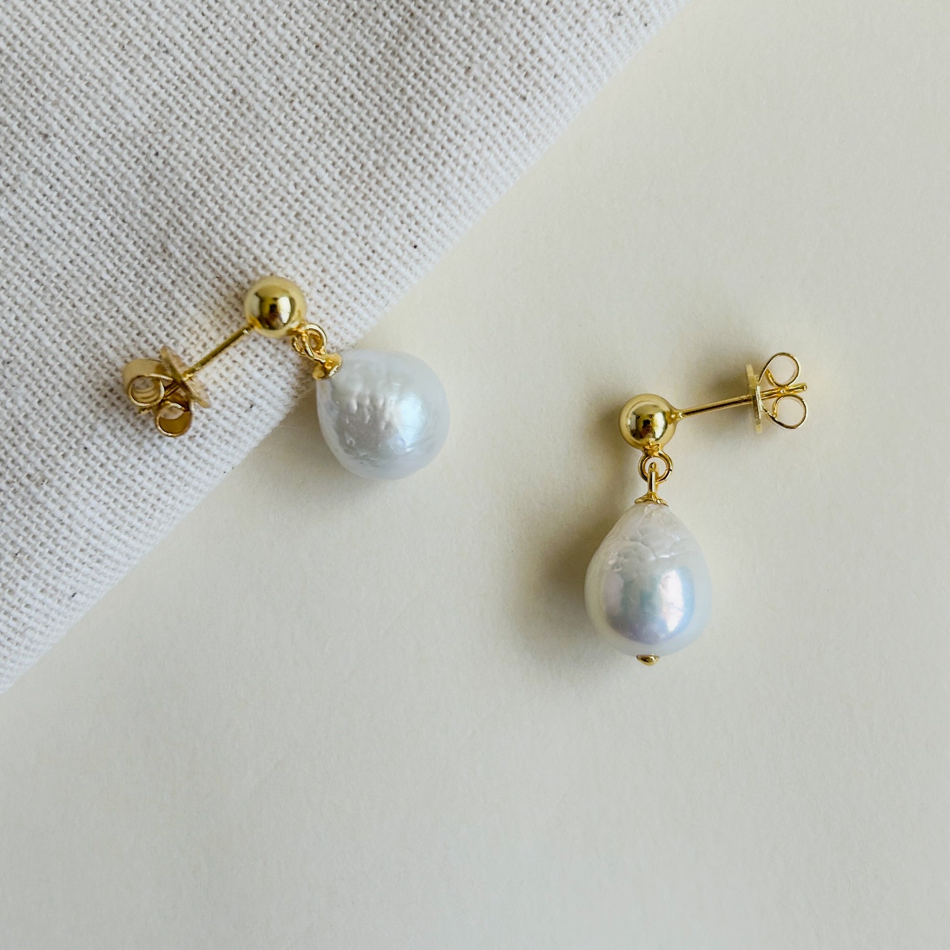 baroque pearl earrings side