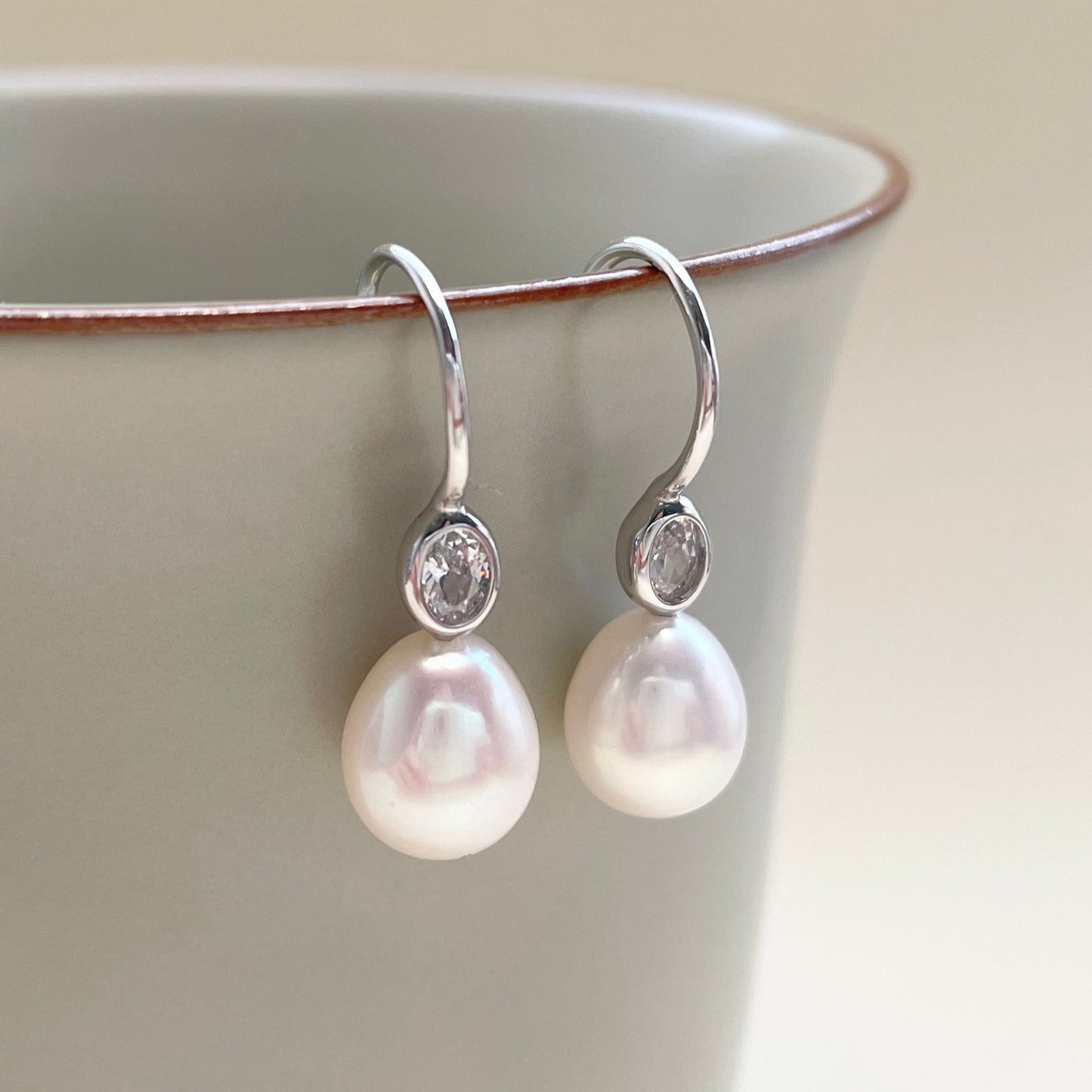 pearl hook earrings