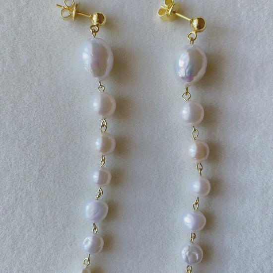 long pearl earrings