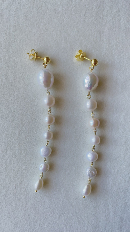 long pearl earrings